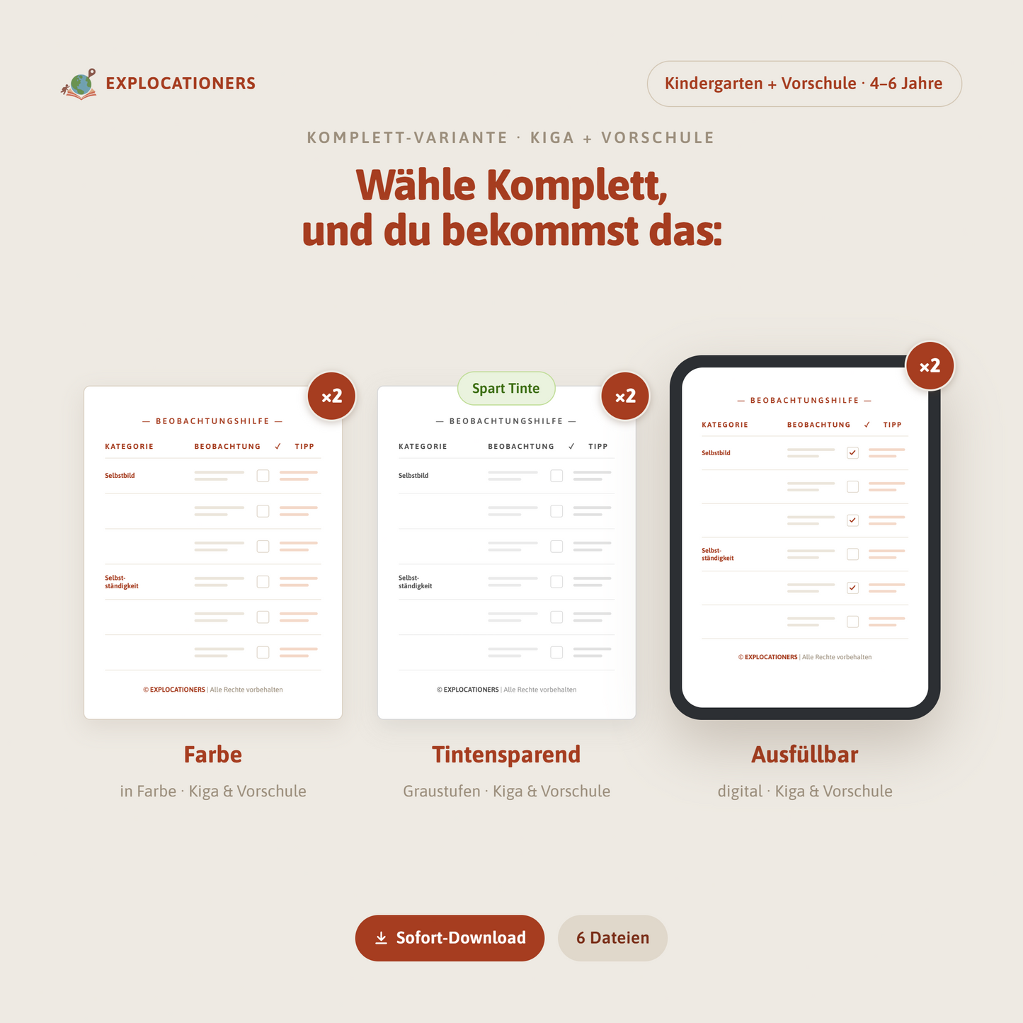 Komplettes Set Kindergarten + Vorschule